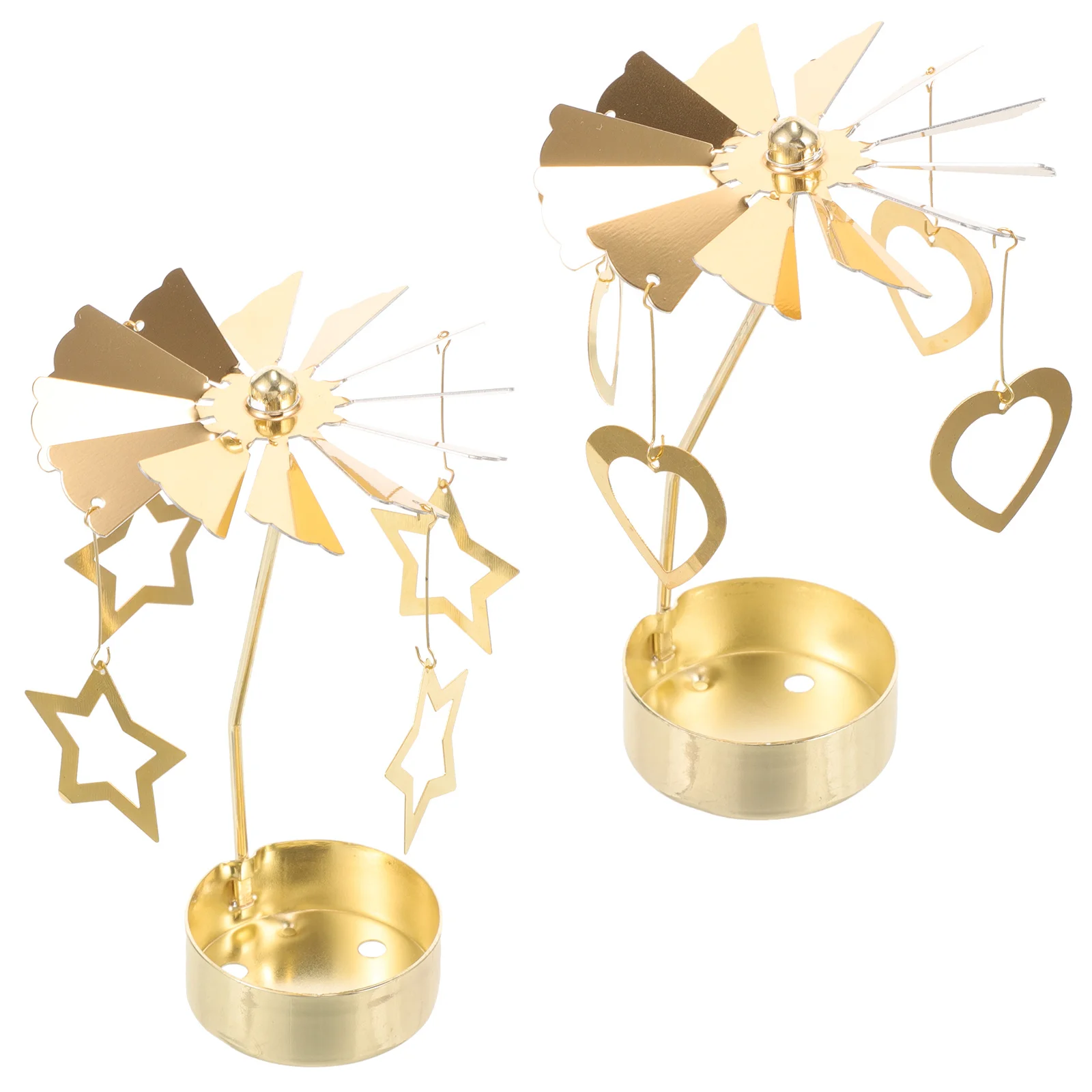 

2Pcs Exquisite Rotating Candleholder Golden Christmas Dinner Winter Parties Scene Decoration Romantic Elegant Candleholder Decor