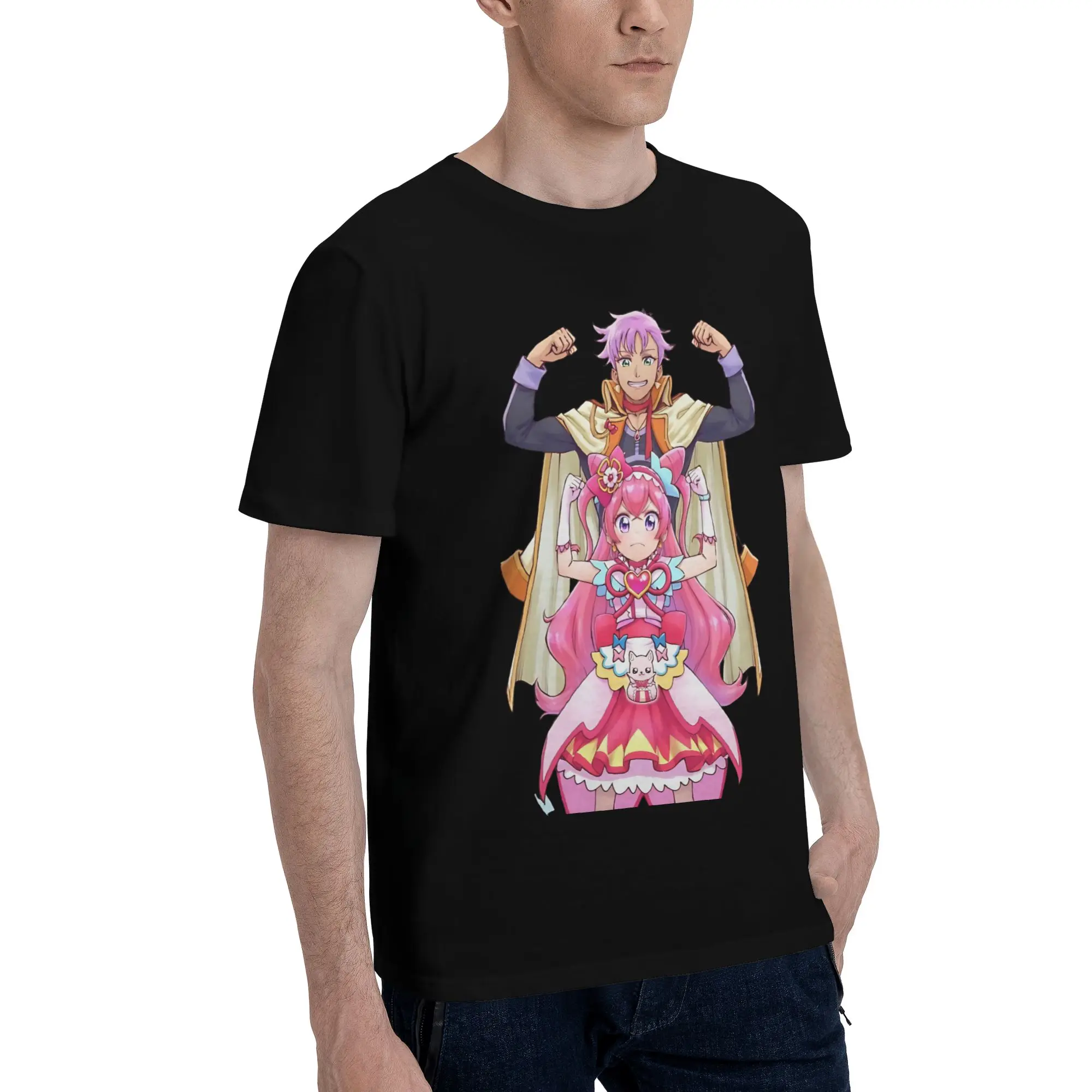 Delicious Party Graphic Funny 100% Cotton T-Shirt Bandai Pretty Cure Tops Tees For Men
