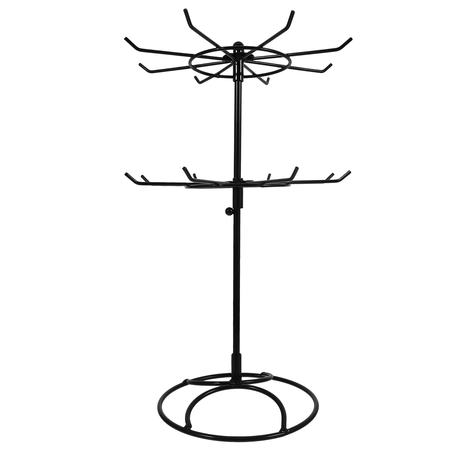 

Jewelry Hanger 360 Degree Rotating Display Stand Stainless Steel Organizer for Necklaces Bracelets Lipsticks Night Market Tiered