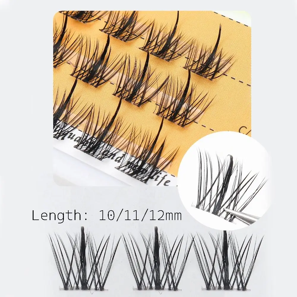 Trilogy Individual Cluster Lashes Single Cluster Black Slender Stem False Eyelashes Natural Lazy Fishtail Fairy