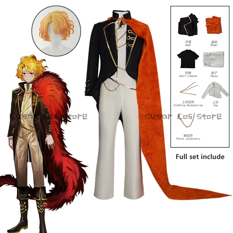 Juego Limbus Company Don Quijote Cosplay disfraz peluca Spoiler Sancho Cosplay conjunto de ropa abrigo traje pantalones fiesta de Halloween