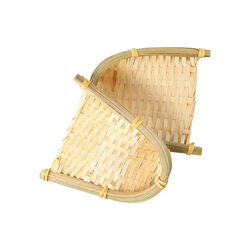 Sturdy Natural Drying Handwoven Tasteless Trendy Bamboo Basket Dustpans Kitchen Supplies Vegetable Storage Tray