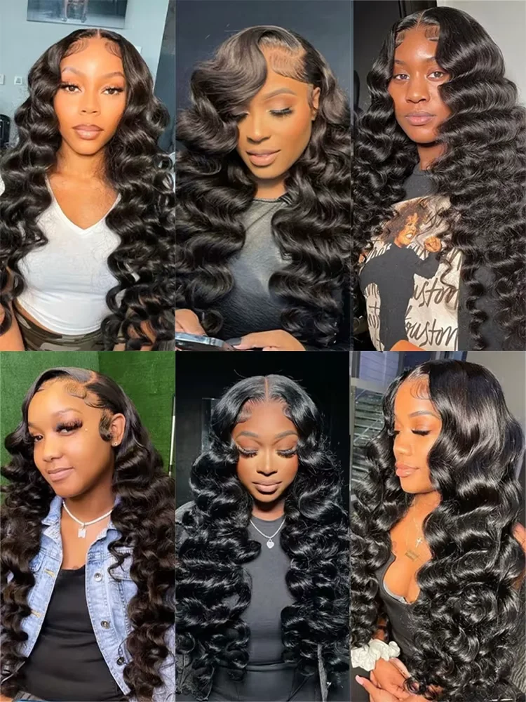 IRoshion 200 Density Loose Wave HD 13x6 Lace Frontal Hair Human Wig 13x4 Curly Loose Deep Wave Lace Front Wigs 30 40 Inch