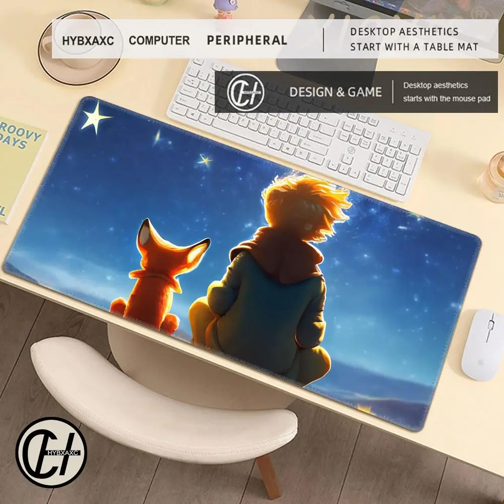 Little prince french animation Mouse Pad Cute HD Desk Pad Extended Gaming Keyboard Mats Large 90x40cm XXL Gamer Mousepad