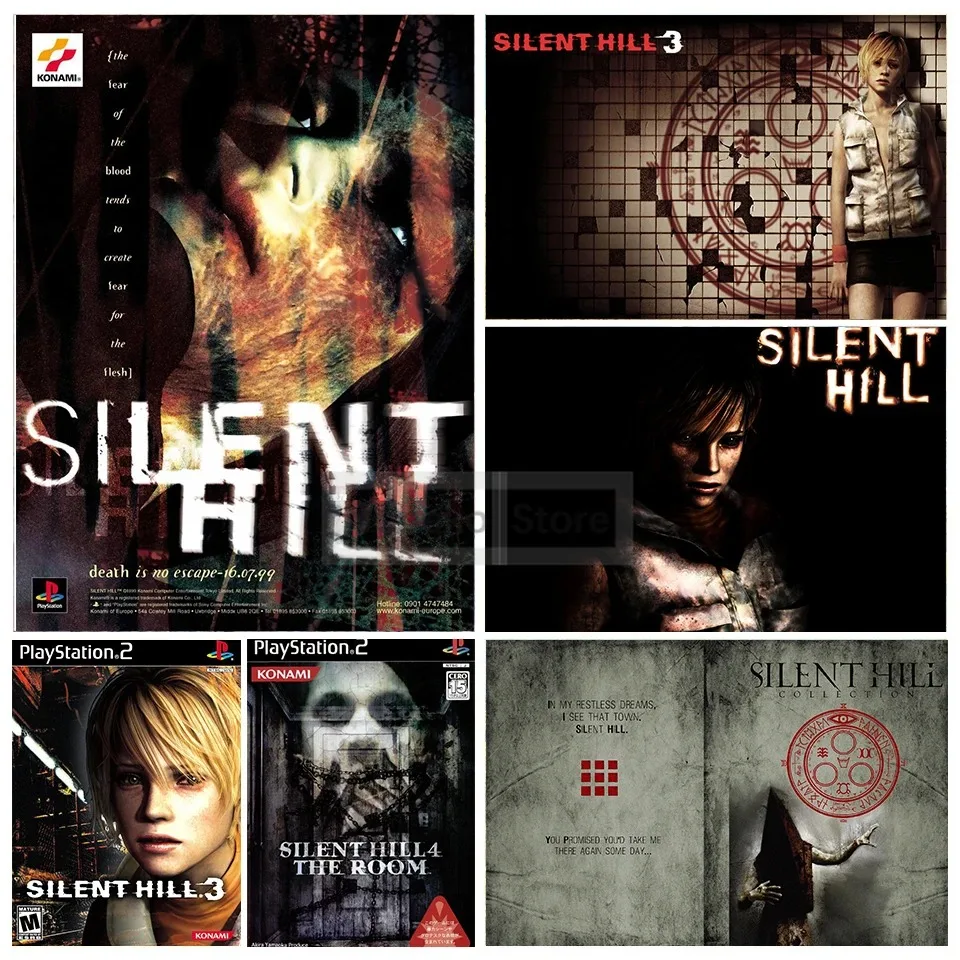 Juegos de terror clásicos Silent Hill 1, 2, 3, 4, póster e impresiones de Heather, pintura en lienzo, imágenes artísticas de pared, decoración de la habitación del hogar