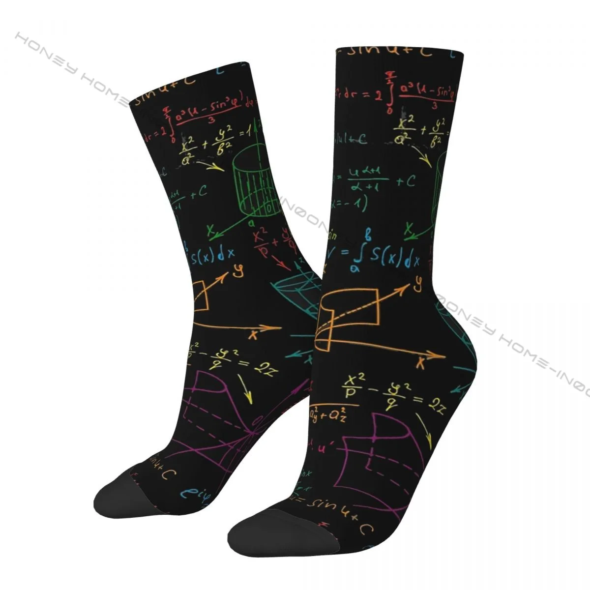 

Sock for Men I Love Mathematics Math Hip Hop Harajuku Chemistry Science Scientist Seamless Pattern Printed Boys Crew Sock Casual