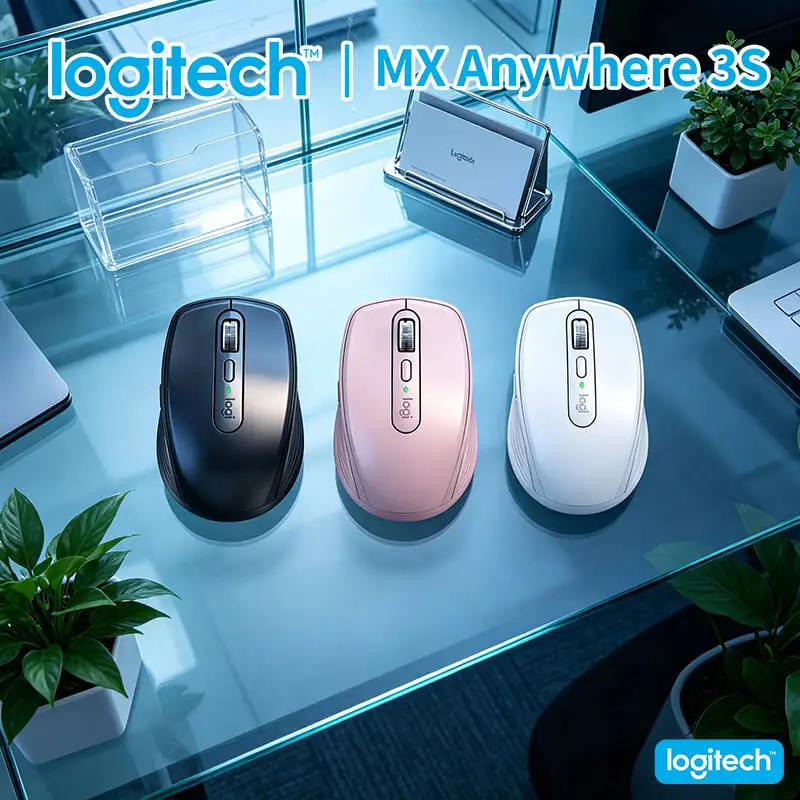 

Logitech MX Anywhere 3S Wireless Mouse - 8000 DPI Darkfield, Hyper-Scroll, Silent Click, Travel-Friendly Design for Trip