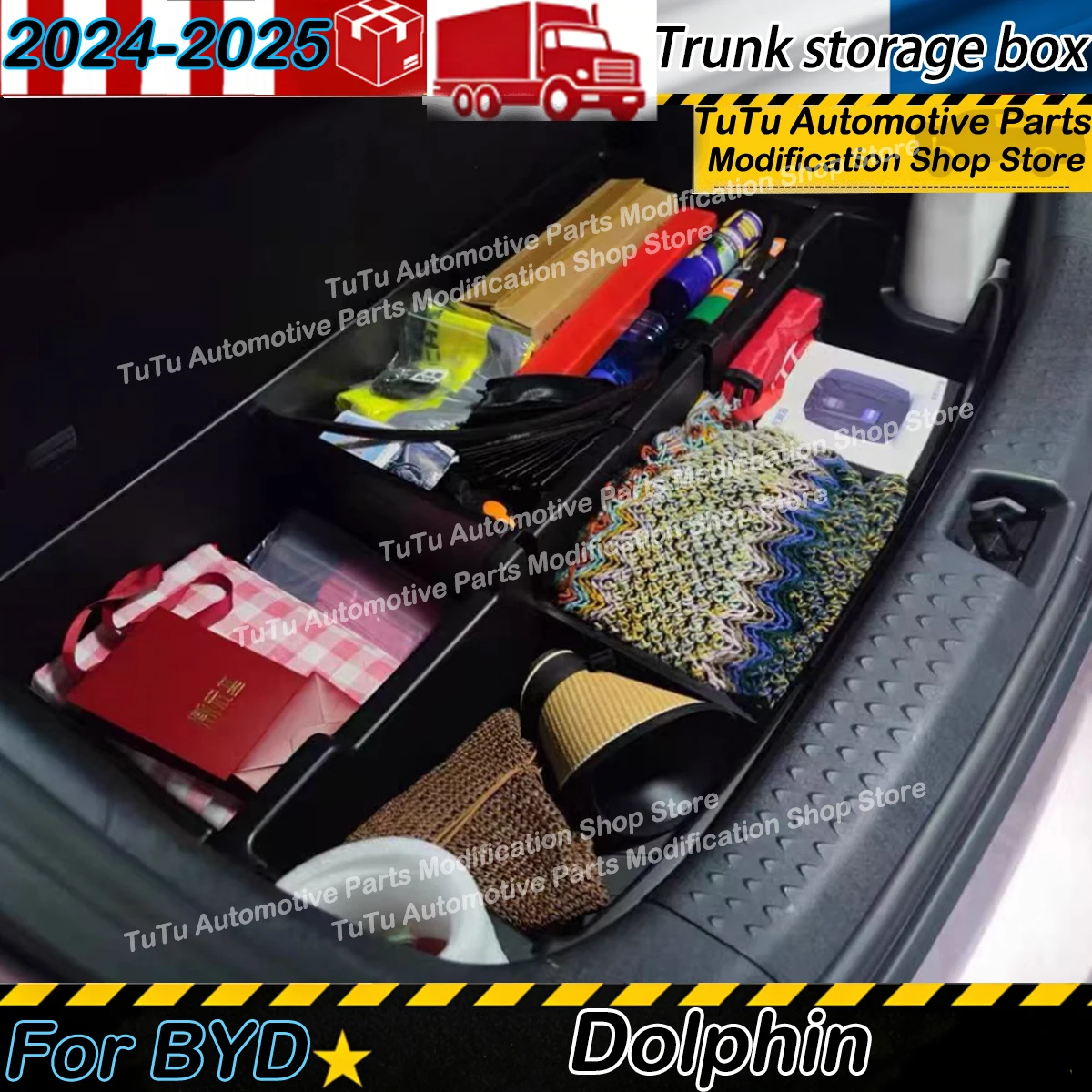 

Rear Trunk Storage Box for BYD Dolphin 2024 2025 Large Capacity Invisible Integrated Storage Box Magic Box Thicken Accessories