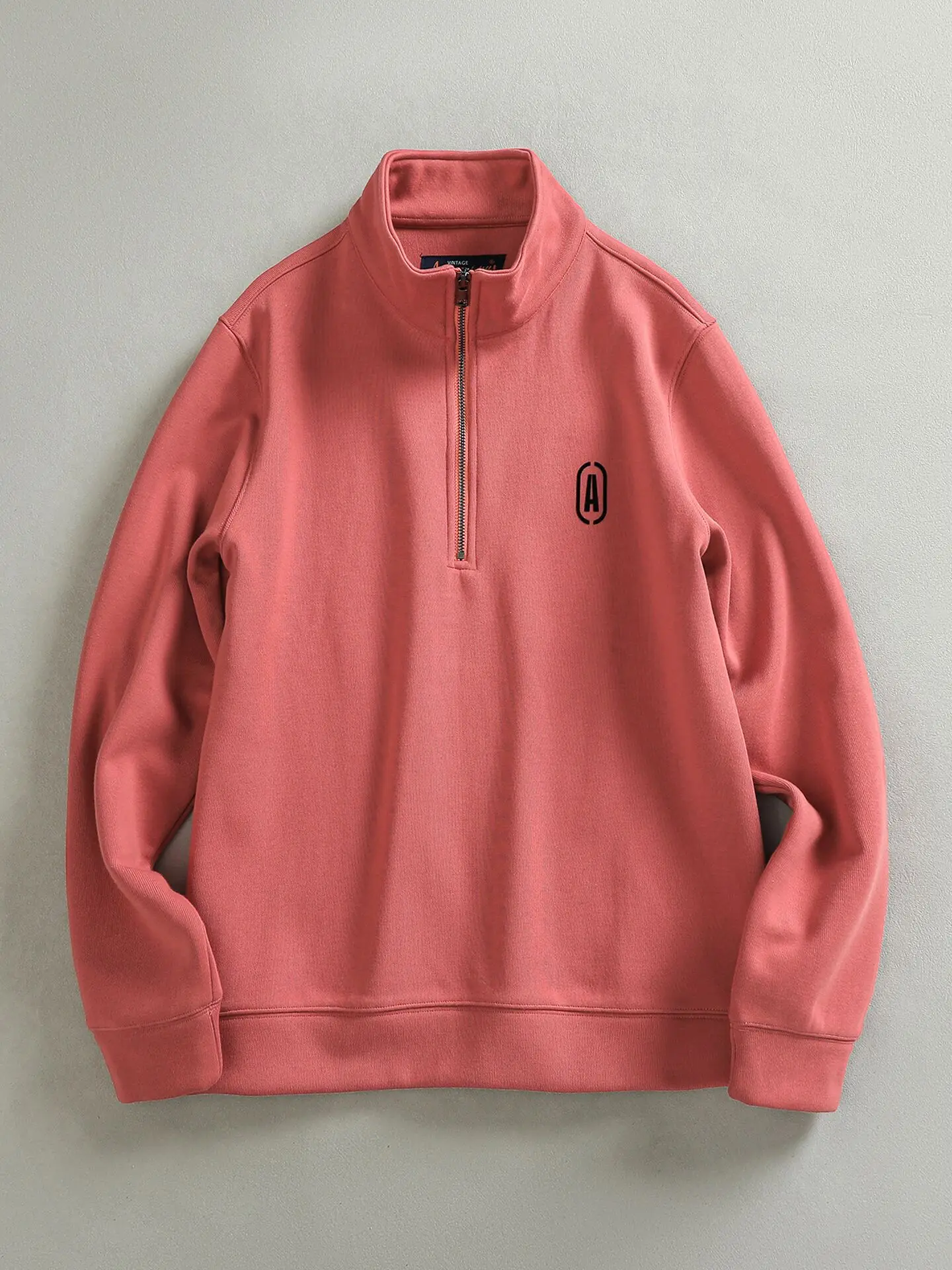 

Thickened Winter Fleece Half Open Collar Men's Sweatshirt Simple Letter Warm Comfortable Long Sleeve Pullover Casual Top