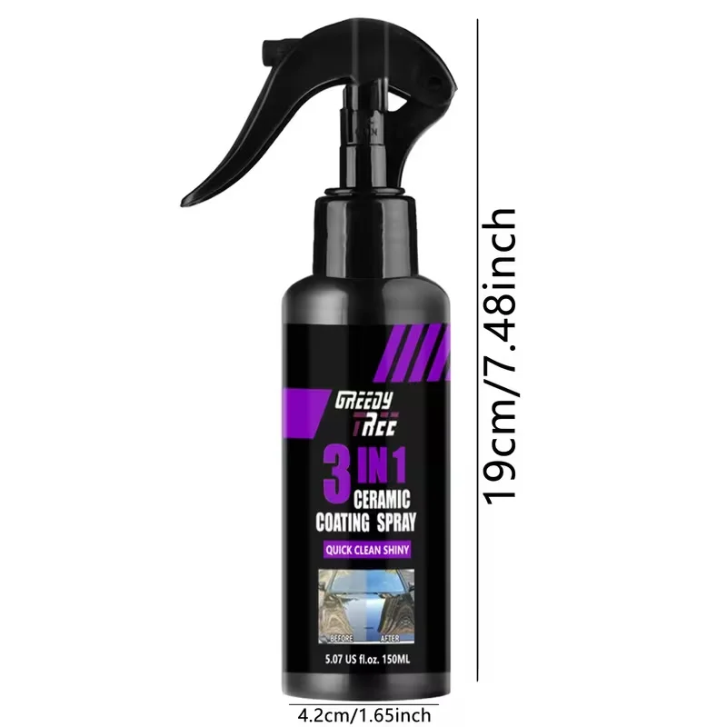 150ml 3-in-1 Quick Ceramic Coating Spray by Greedy Tree for Cars