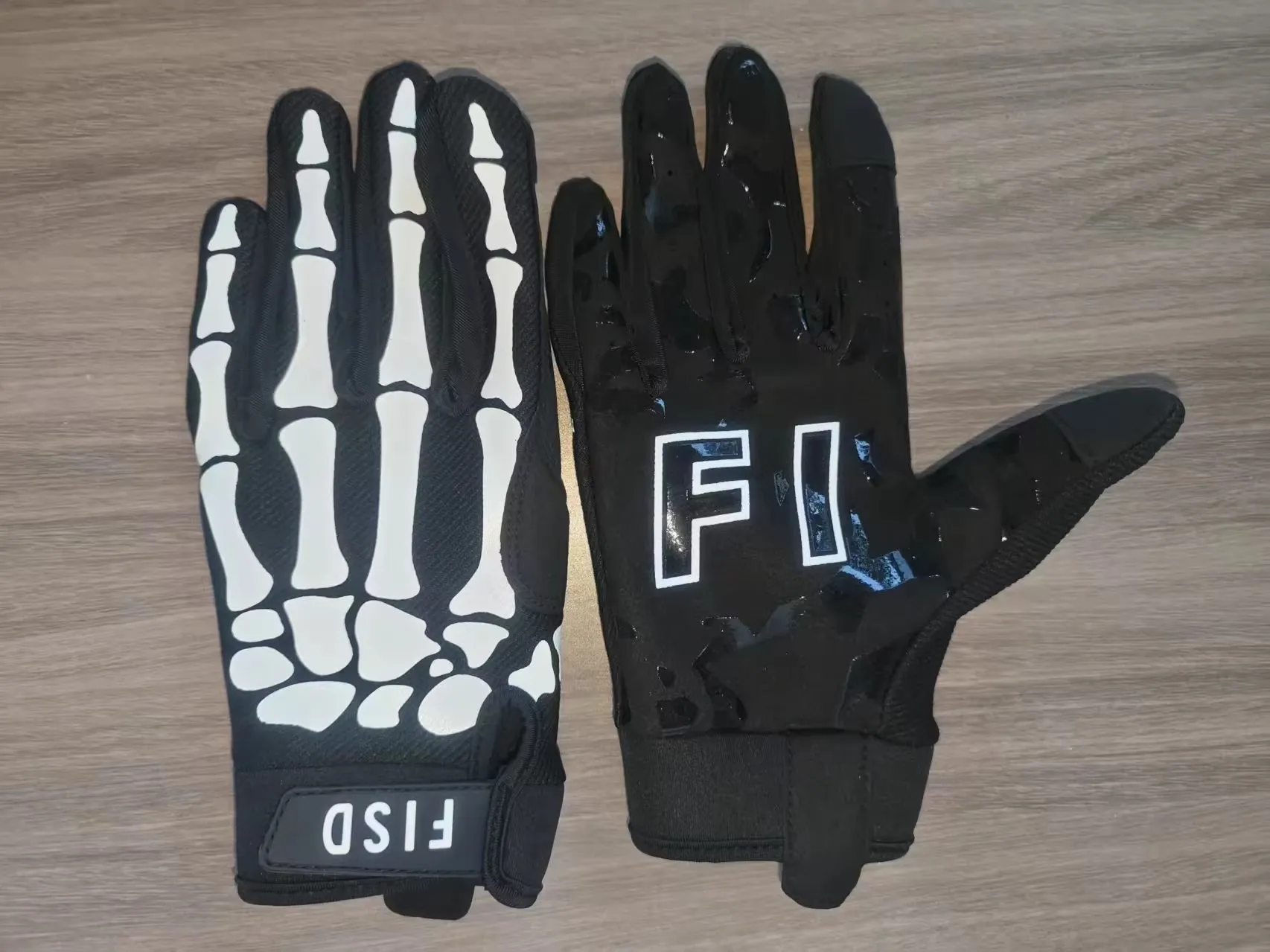 FISD DH MX قفازات طويلة الأصابع لجميع المواسم هدية الكريسماس ضوء الليل شبح مخلب المضادة للانزلاق دائم لقفازات الدراجات النارية على الطرق الوعرة