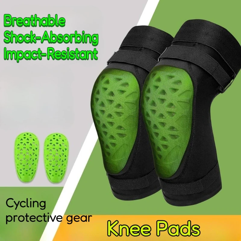 Cycling Knee Pads, Shock-Absorbing Protective Gear Knee Guards for Motorcycle, Skiing, Racing and Sports