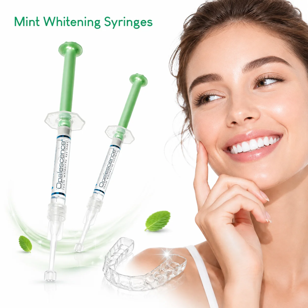 Teeth Whitening Gel Syringe Cool Mint Tooth Bleaching Gel for Mouth Tray Surface Stain Cleaning and Fresh Breath Oral Care