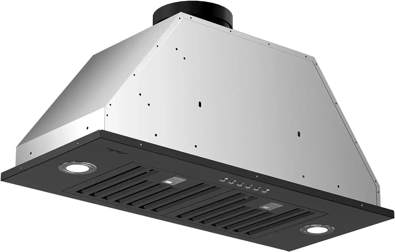 EKON-Black Range Hood Insert, Built-in, Ducted, Ductless, 4-way, 900CFM, NAB01-36IN