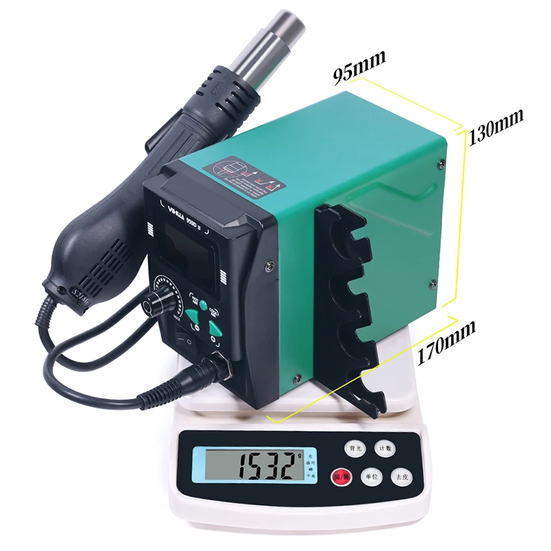 

959D-II Soldering Station 700W Heat Gun Hot Air Desoldering Station For PCB Chip Repair with Easy Plug Pull Nozzles