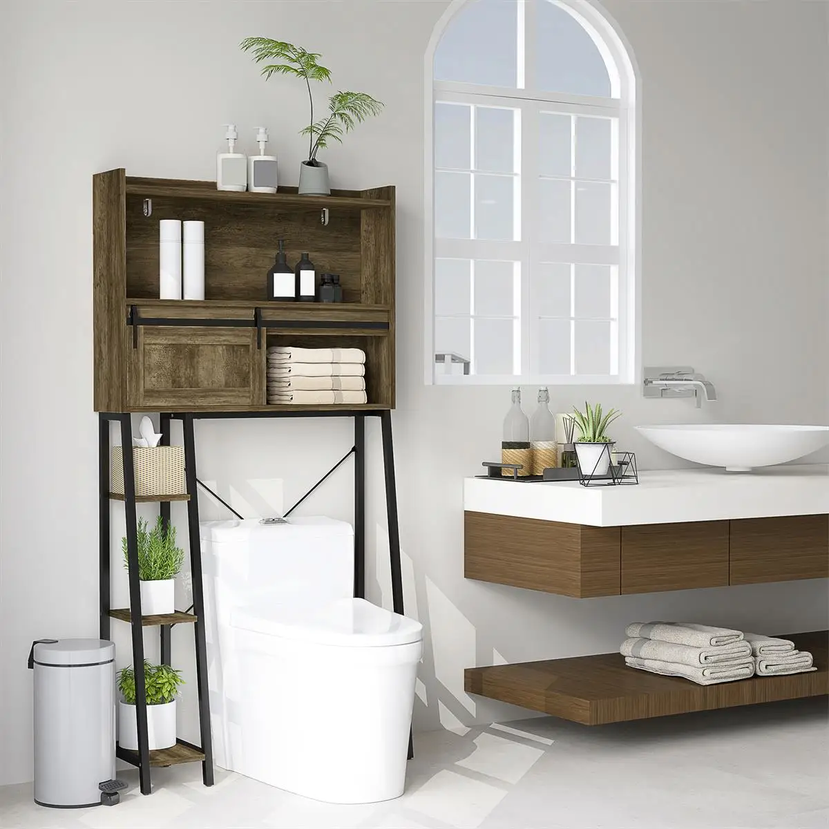 Over-The-Toilet Storage Cabinet - Space-Saving Bathroom Organizer (Fast Shipping)