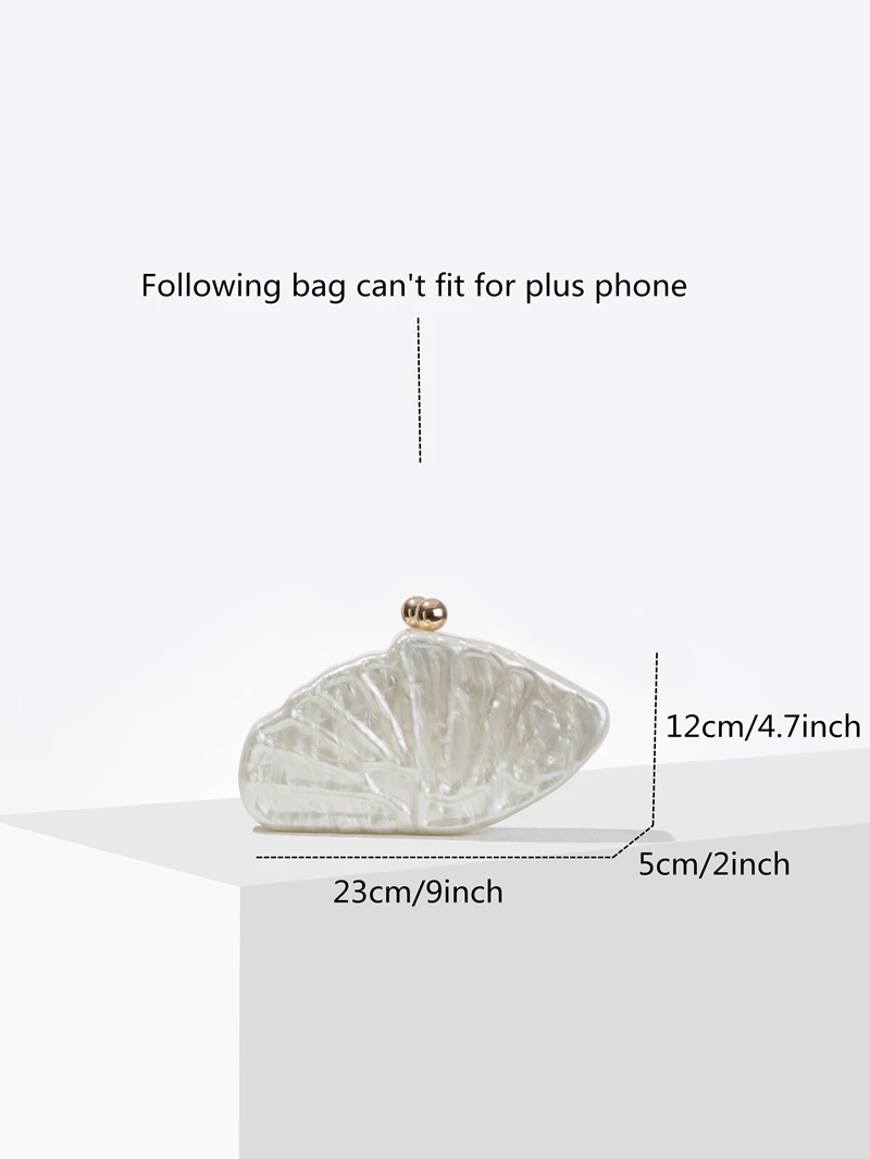 Acrylic Sea Shell Clutch Bag purse women wedding evening party cute ivory pearl rose color purse blue handbag summer new 2024