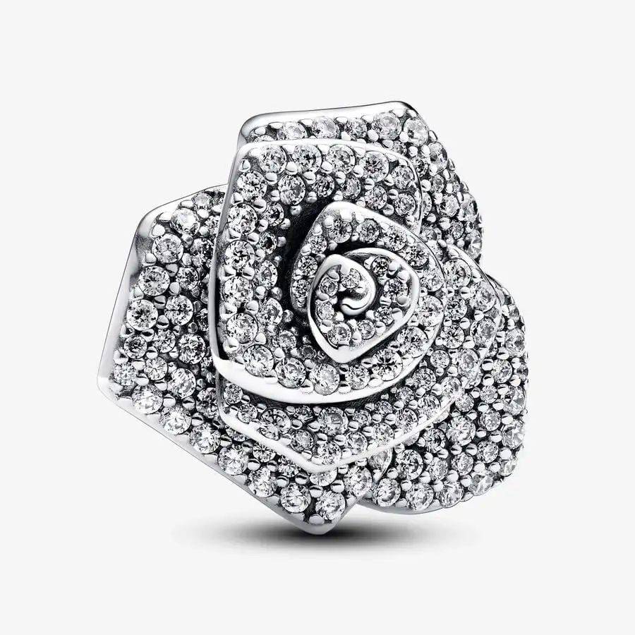 925 Sterling Silver Sparkling Rose Mom figlia Charm ciondolo perline Fit originale Pandora bracciale regalo gioielli donna fai da te