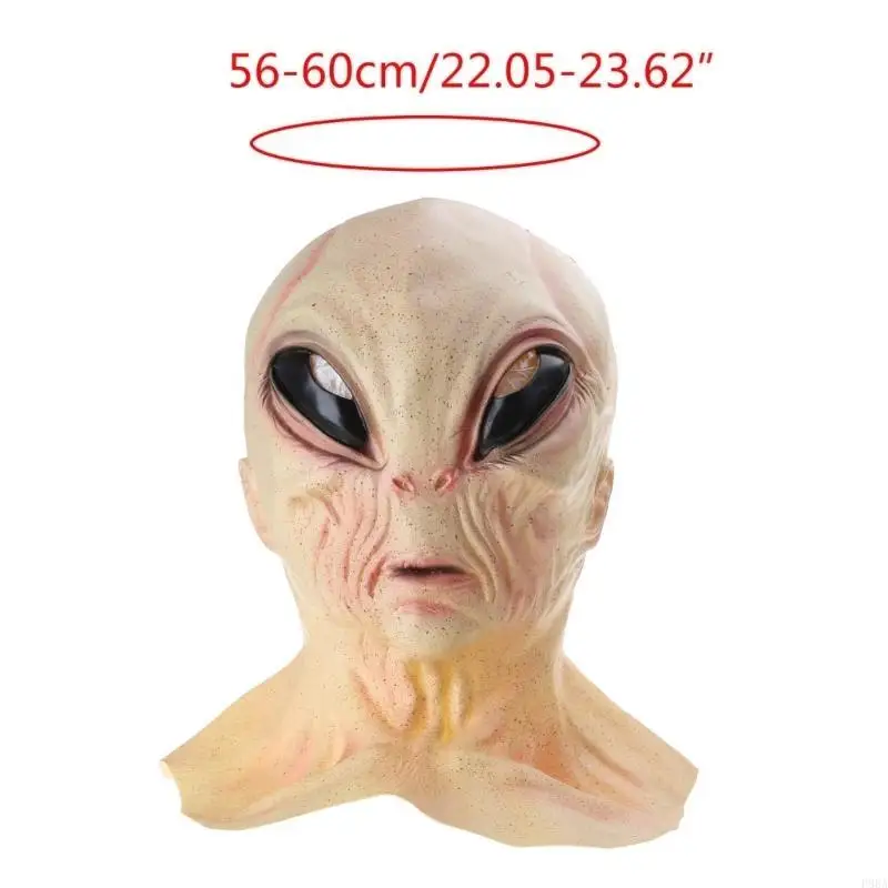 P88A ฮาโลวีนเต็มรูปแบบสำหรับหัว Latex หน้ากาก Creppy Big Eyes ต่างดาวสำหรับตุ๊กตาหมวกแปลก UFO คอสเพลย์ปาร์ตี้