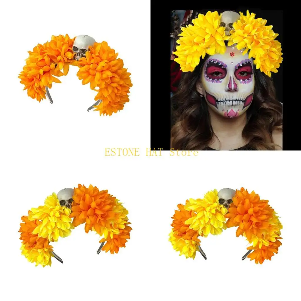 

49MF пауки цветок ободок для волос из мягкой ткани обруч для Хэллоуина вечеринка сбор реквизита