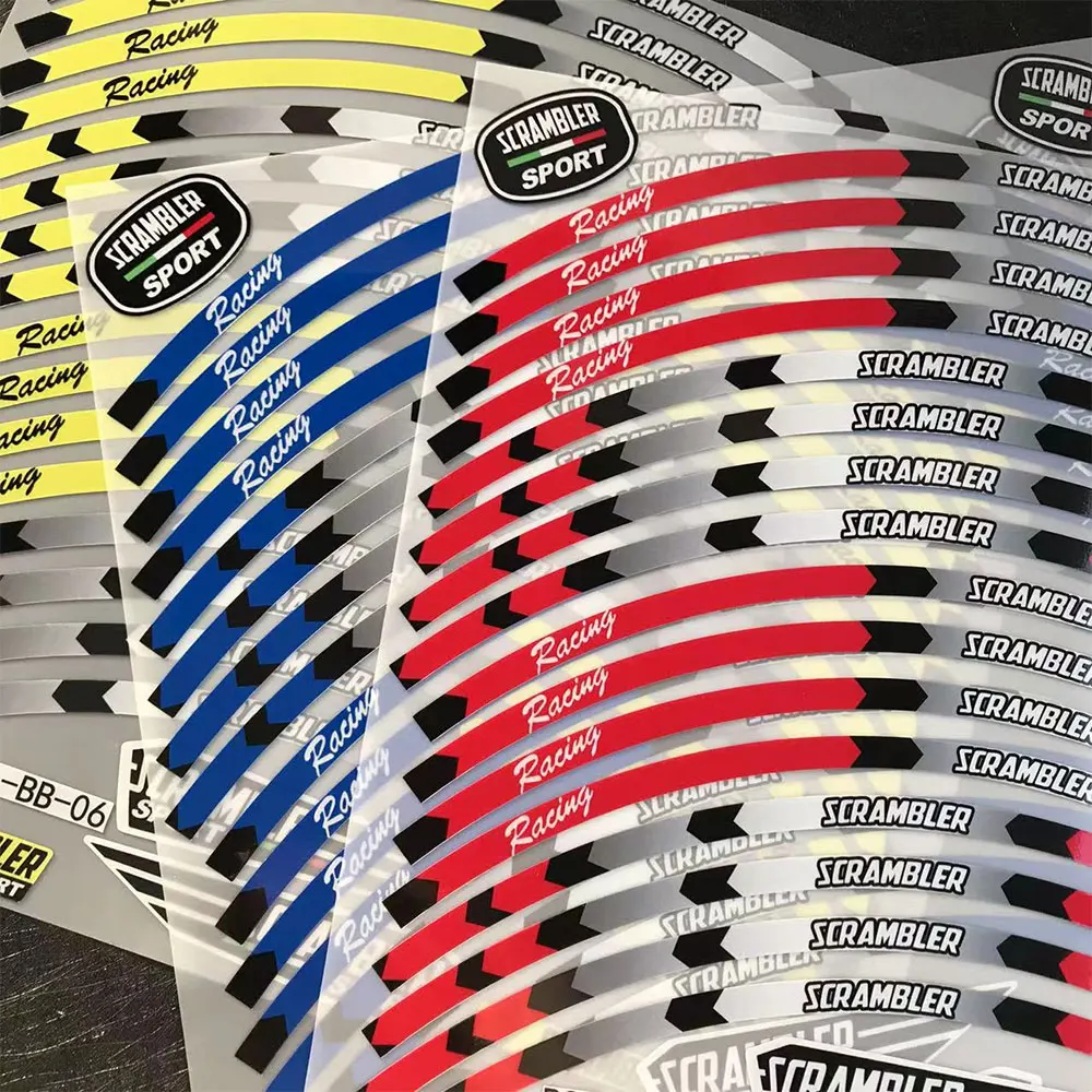 For DUCATI SCRAMBLER 800 1100 Reflective Motorcycle Accessories Wheel Rim Sticker Hub Decal  Stripe Tape Warning Decals