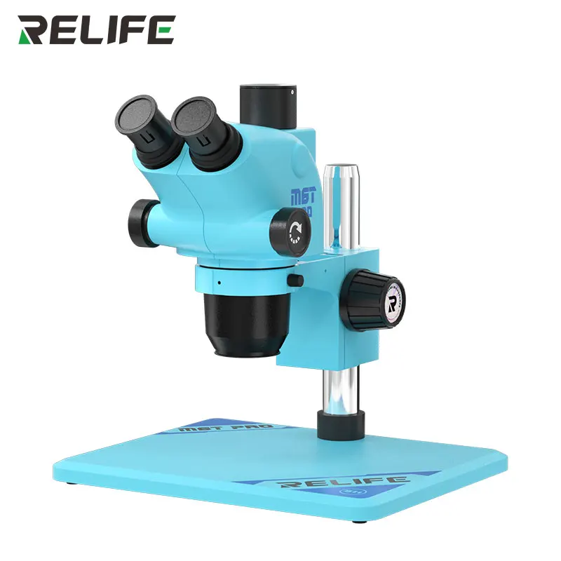 RELIFE RL-M6T Pro-B11 Trinocular HD Stereo Microscope 6.5X-65X Continuous Zoom Large-area Base Multifunctional Repair Microscope