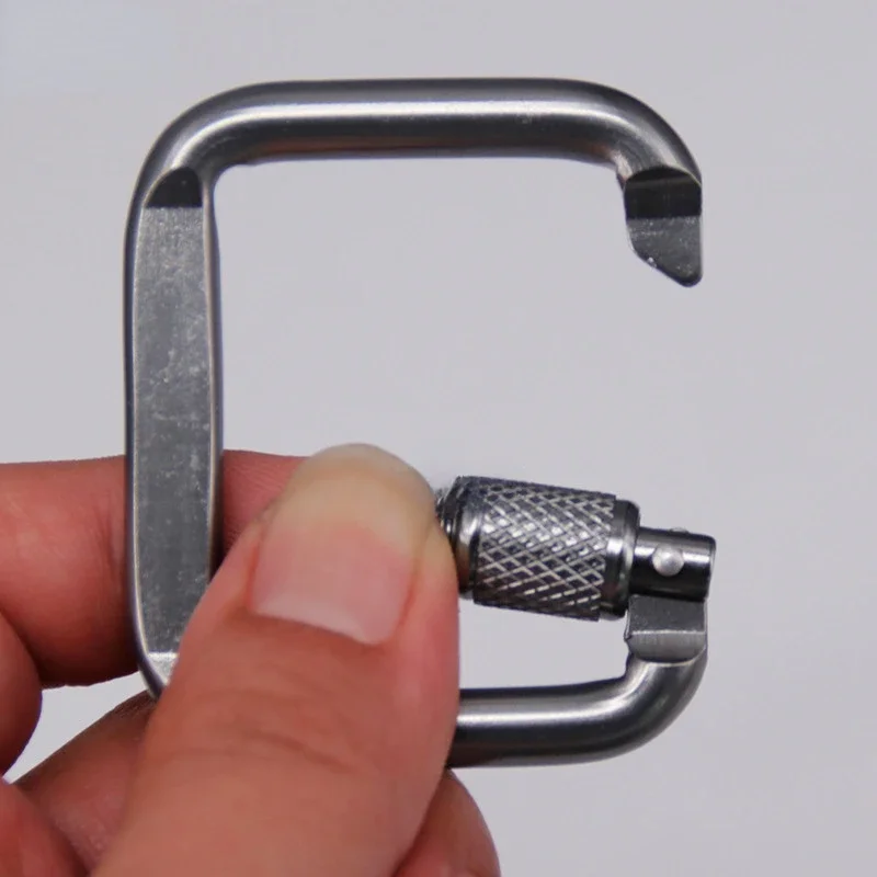 

1PC Durable Square Carabiner Outdoor Camping Hiking Keychain Snap Clip Hook Kettle Buckle Carabiner Outdoor Sports Accessories