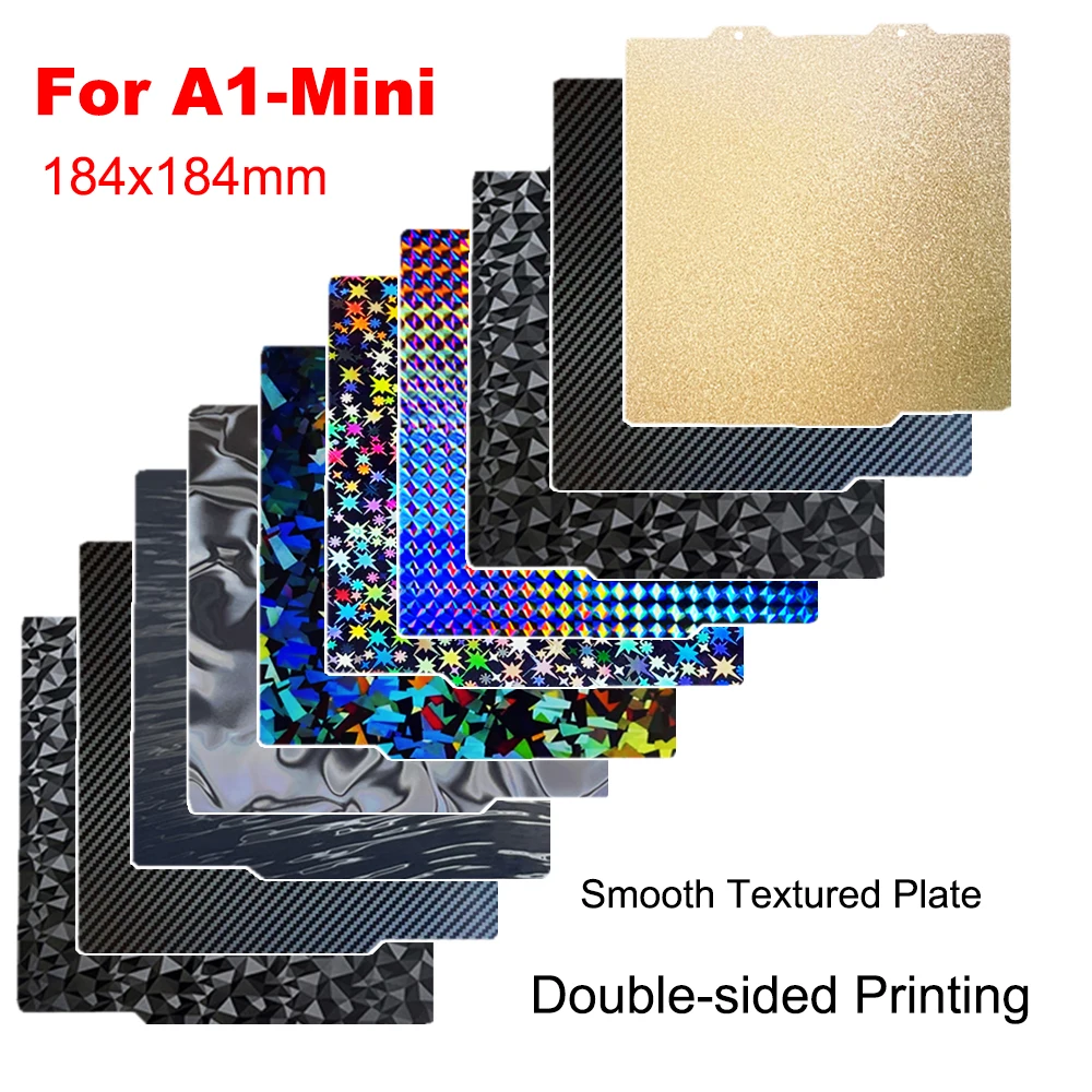 

PEI Sheet For Bambu Lab A1 Mini Build Plate 184x184mm Double Sided PEO PET Print Spring Steel Sheet for Bambulab A1 Mini Plate