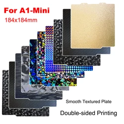 PEI Sheet For Bambu Lab A1 Mini Build Plate 184x184mm Double Sided PEO PET Print Spring Steel Sheet for Bambulab A1 Mini Plate