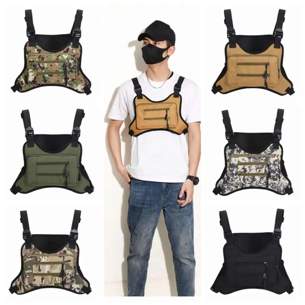 

Adjustable Sports Vest Bag Water Resistant Lightweight MOLLE Chest Bag Oxford Cloth Multi-functional Multi-functional Chest Bag