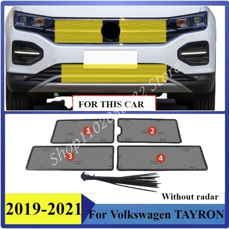 

Insect-proof Air Inlet Protect Cover Airin Insert Net Vent Racing Grill For Volkswagen TAYRON 2019-2021 Without radar Filter