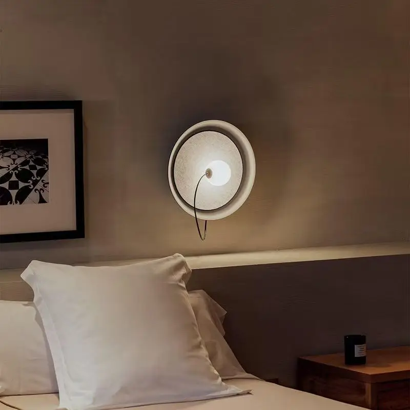 

Modern Simple Wall Lamp Creative Personality Dining Room Background Wall Sconces Aisle Study Bedroom Adjustable Round Wall Light
