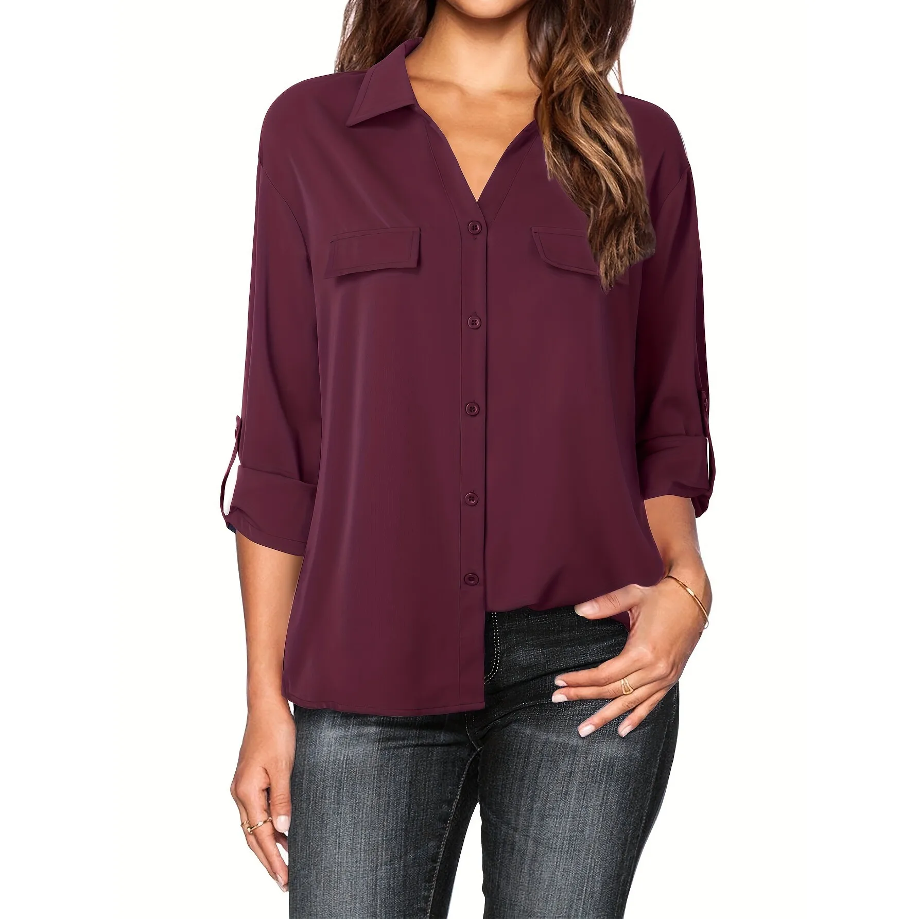 

ButtonDown Collar Shirt Women's Princess Sleeve Other Material 100% Deformation Resistant Cross-Border Fashion Spring 2026