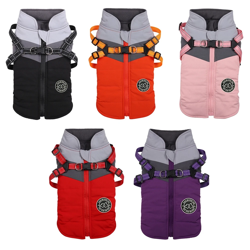 Chaleco de arnés para mascotas, ropa impermeable para cachorros, chaqueta cálida de invierno para perros pequeños, abrigo Shih Tzu Chihuahua Pug