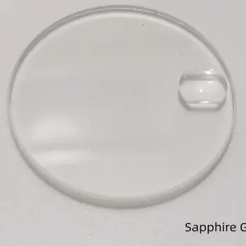날짜 창 시계 유리 라운드 플랫 사파이어 타임피스, 크리스탈 2.0mm 두께, 버블 돋보기 포함, 25mm-34.5mm 직경 YZC934 