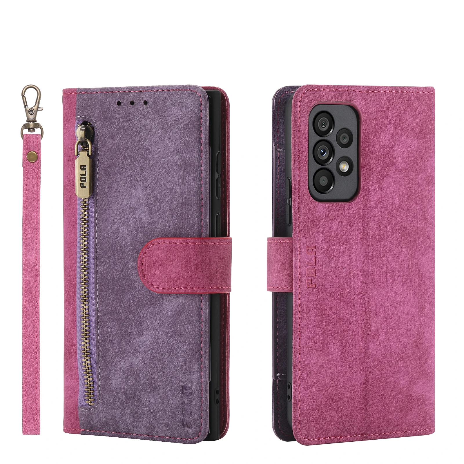 Zipper Wallet Leather Case For Samsung Galaxy S23 Ultra S22 S21 FE S20 S10 A23 A53 A73 A33 A12 A13 Cards Solt Book RFID Cover image 3