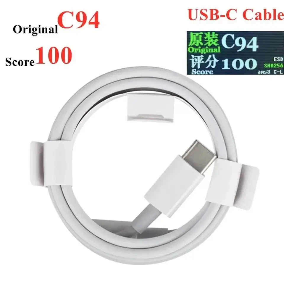 5pcs/USB-C to 8pin C94 Cable 100 Score Data Sync Charge Cable Support Fast Charging Cable For 14 i13 Pro Max 12 11 With Box