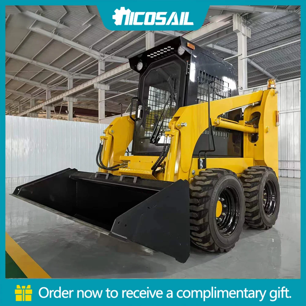 

Large sliding loader with a load of 380kg mini garden farm, narrow road loading bulldozer transportation