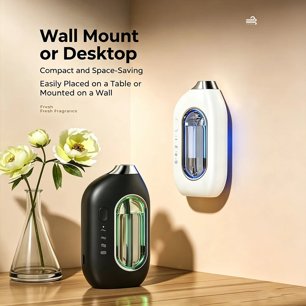Rechargeable Automatic Aromatherapy Diffuser, 3-Speed Timed Mist,10 dB Ultra-Quiet Wall-Mounted and Desktop Diffuser with Trank image 2