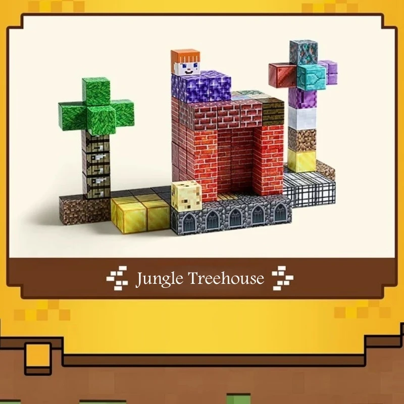 Magnetyczne klocki konstrukcyjne My Magnetic World - kreatywne i wszechstronne, mocne magnetyczne kostki, fajne i unikalne prezenty na urodziny, Halloween, Boże Narodzenie.