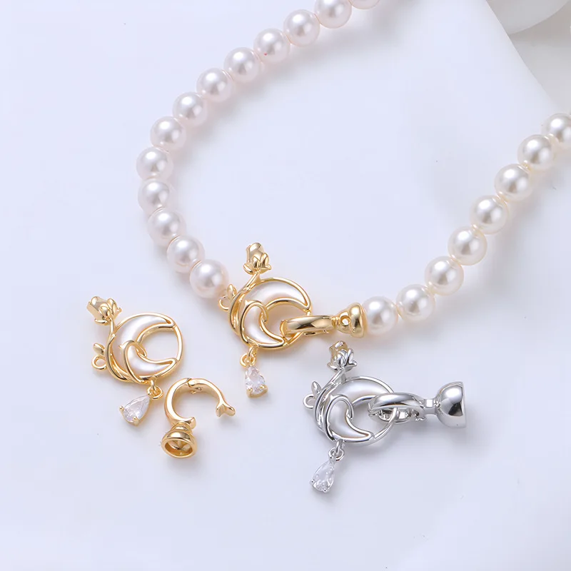 

1 шт., ожерелье с лунным жемчугом, браслет, соединительная пряжка, инкрустированная ракушкой, универсальная пряжка, сделай сам, ювелирные аксессуары, материал, оптовая продажа