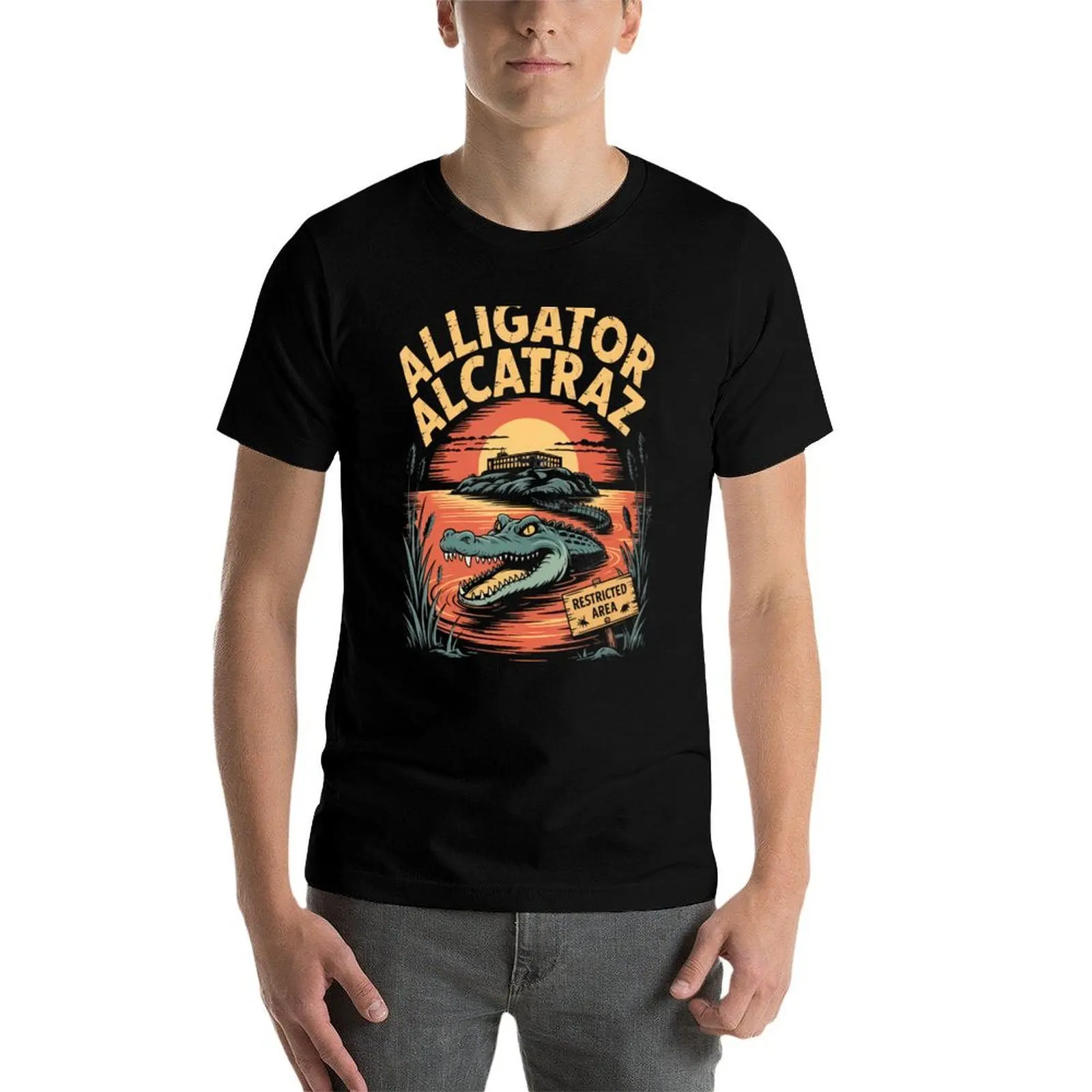 

Alligator Alcatraz T-Shirt graphic t shirts for man t shirt personalised T-Shirt