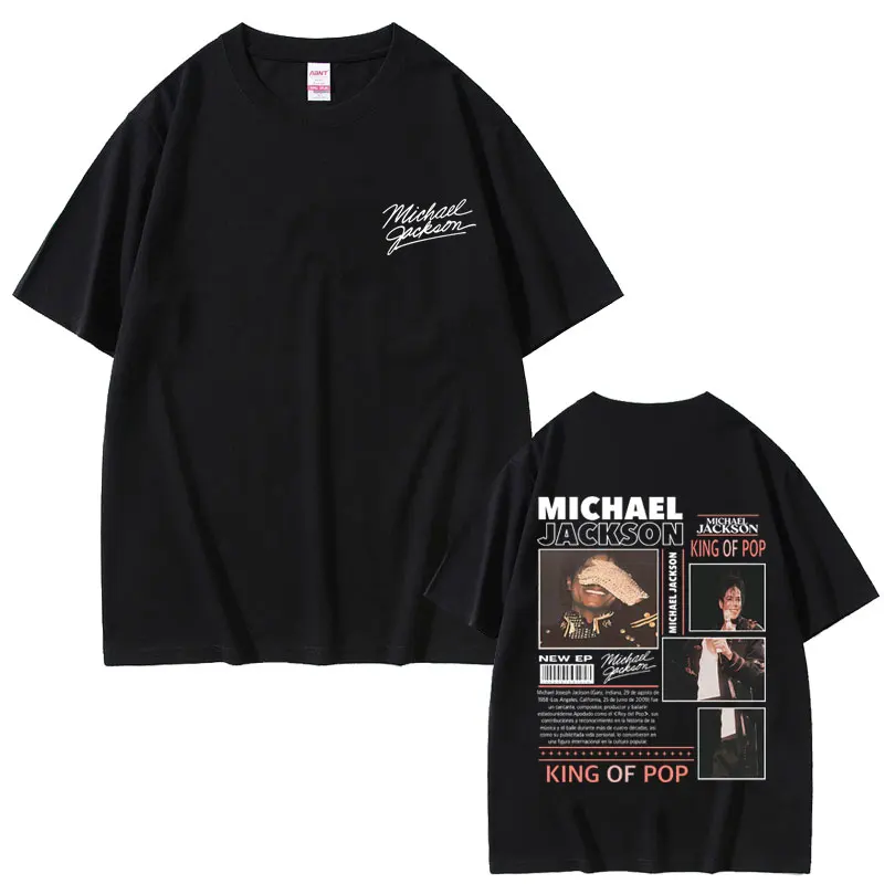 Classic Retro Michael Jackson King of Pop T-shirt Men Vintage Gothic Rock T-shirts Men's women  Hip Hop Punk Oversized T Shirts