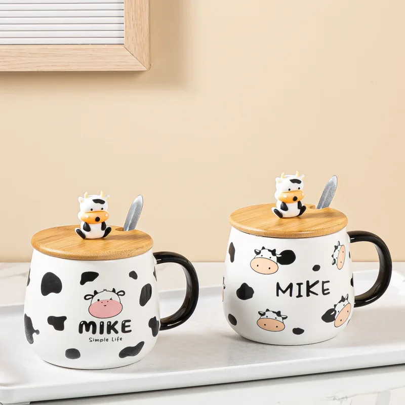 Creative 3D Animal Mug Relief Cow Ceramic Mug Coffee Cups Teacup Juice Milk Tea Bottle Cute Animals Breakfast Cups Kids Gift