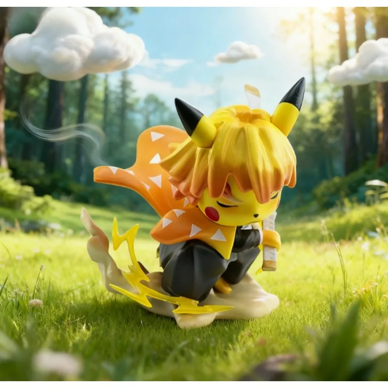 Pokemon anime Pikachu Cross-dressing Zenitsu Collectable Vinyl Figure Gift Idea PVC Action Doll Model Figure for Collectors