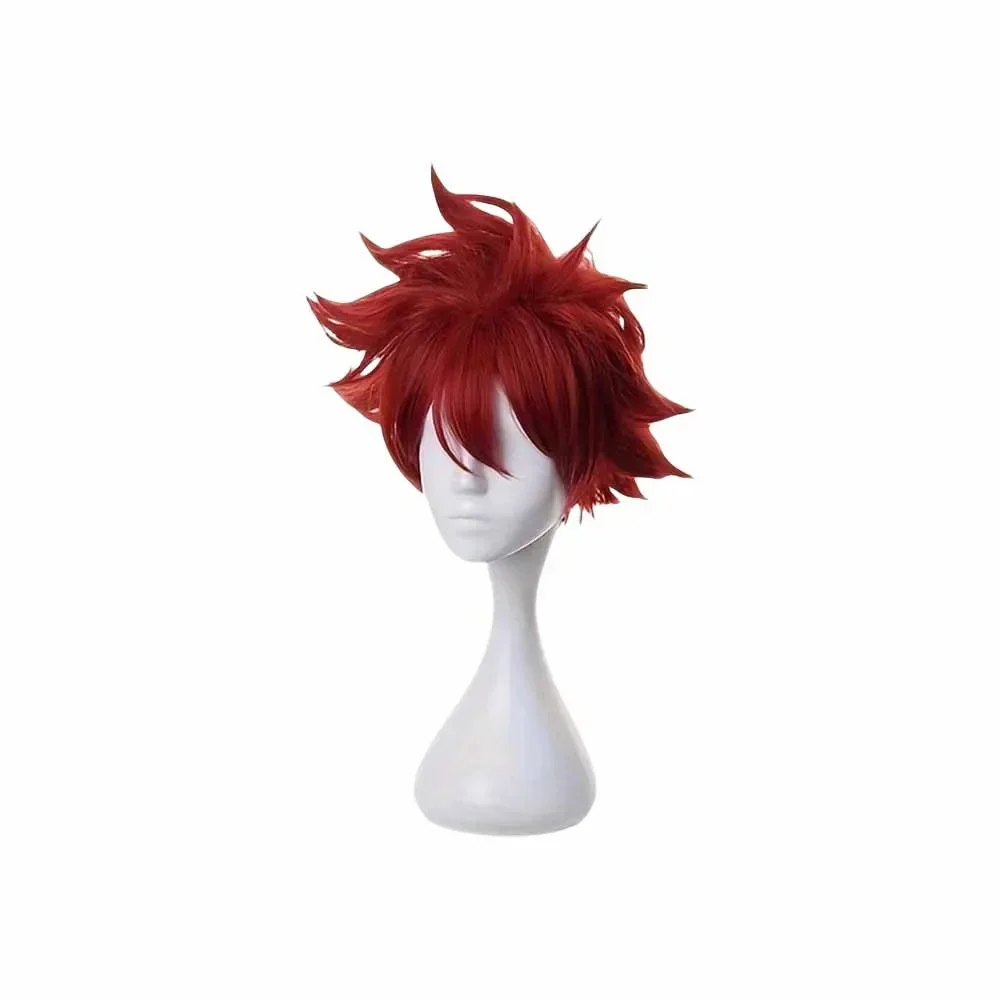 Anime Sk8 Eight Kyan Reki Cosplay Wigs Short Red Synthetic Hair Role Play Pre Styled Props