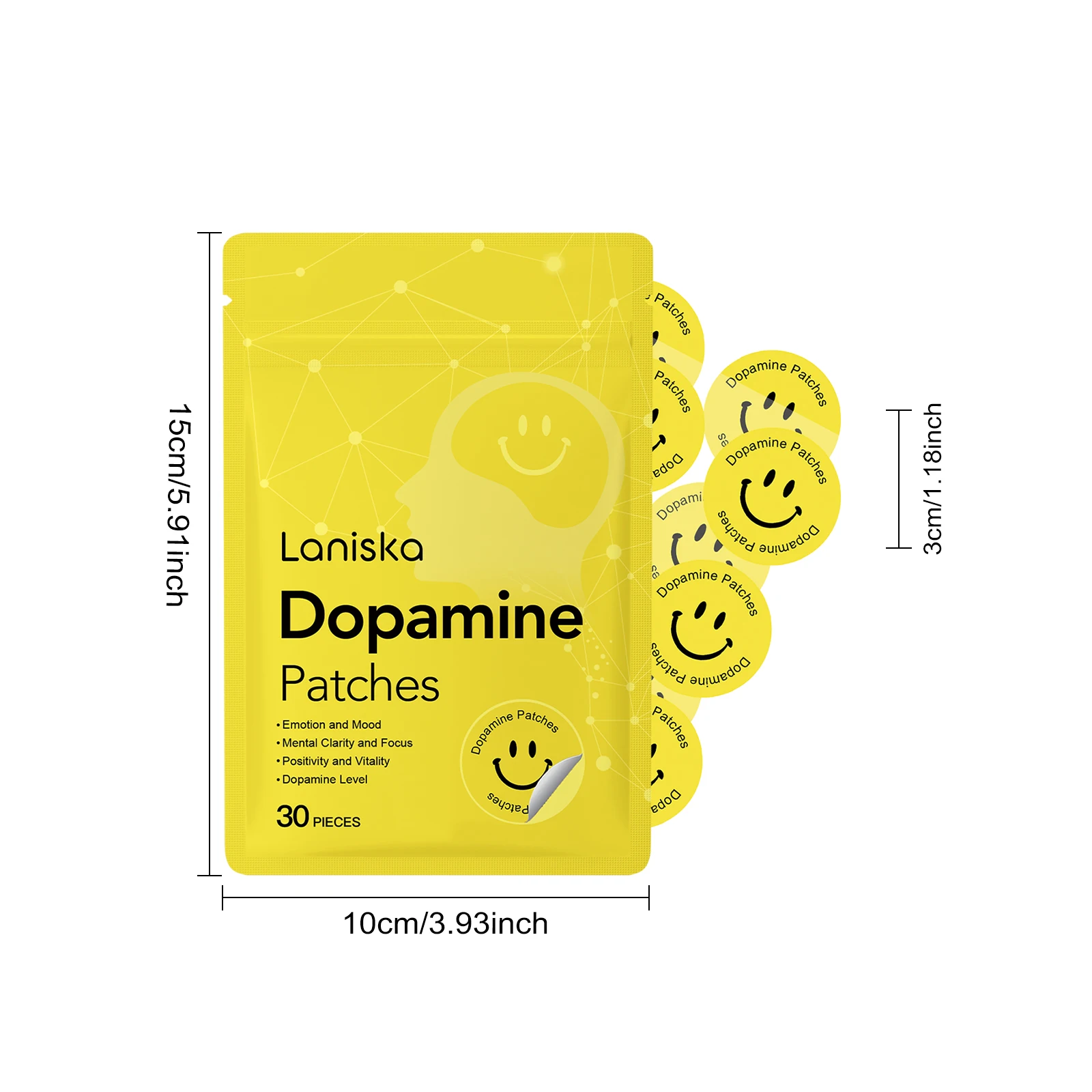 30 Stück Dopamin-Pflaster Vitalitäts-Boost Sofortige Stimmungs- & Konzentrationsverbesserung Konzentrationshilfe Wellness Körperpflege-Pflaster – Detail 1