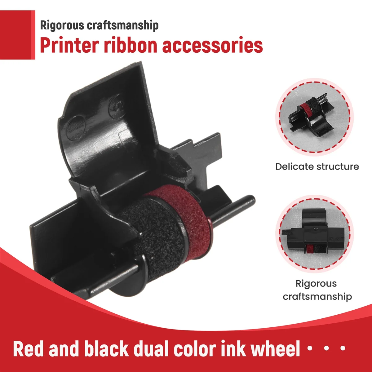 IR-40T (5 Pack) Compatible Calculator Printer Ribbons Ink Roller - Black & Red view 5