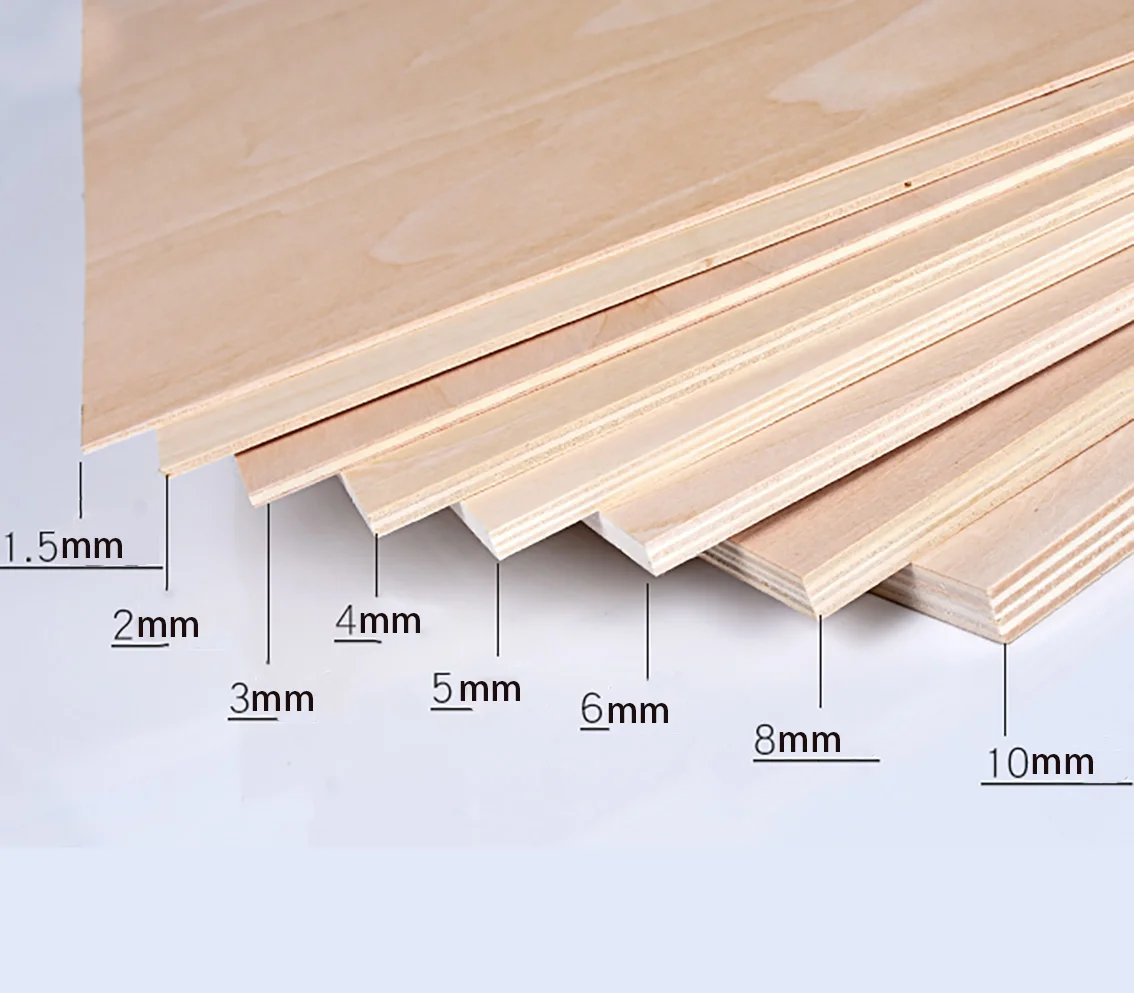 Thickness 1.5mm/2mm/3mm/4mm/5mm-10mm Basswood Board Model Craft Sheet Material for DIY Model Building Carving Part Accessories