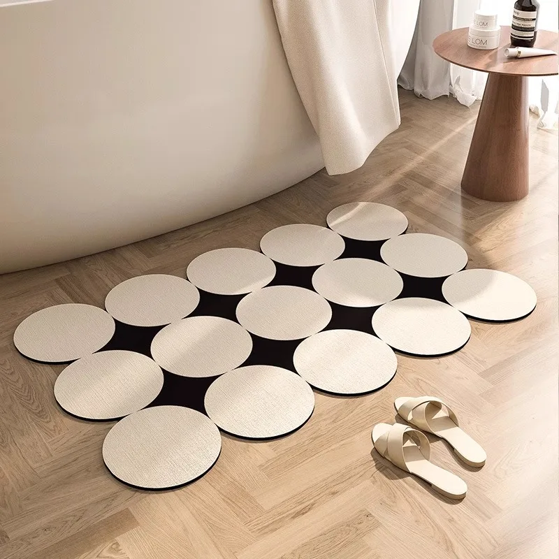 Badezimmer Weiche Bodenmatte Toilette Saugfähige Fußmatte Waschtisch Rutschfeste Matte Creme Wind Badezimmer Speziell geformte Teppichablaufmatte